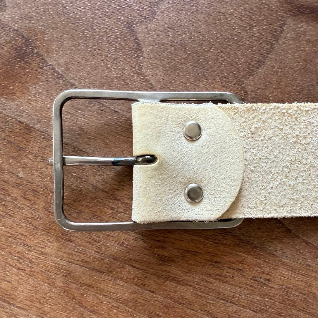 A&S アイボリー Thin buckle belt M