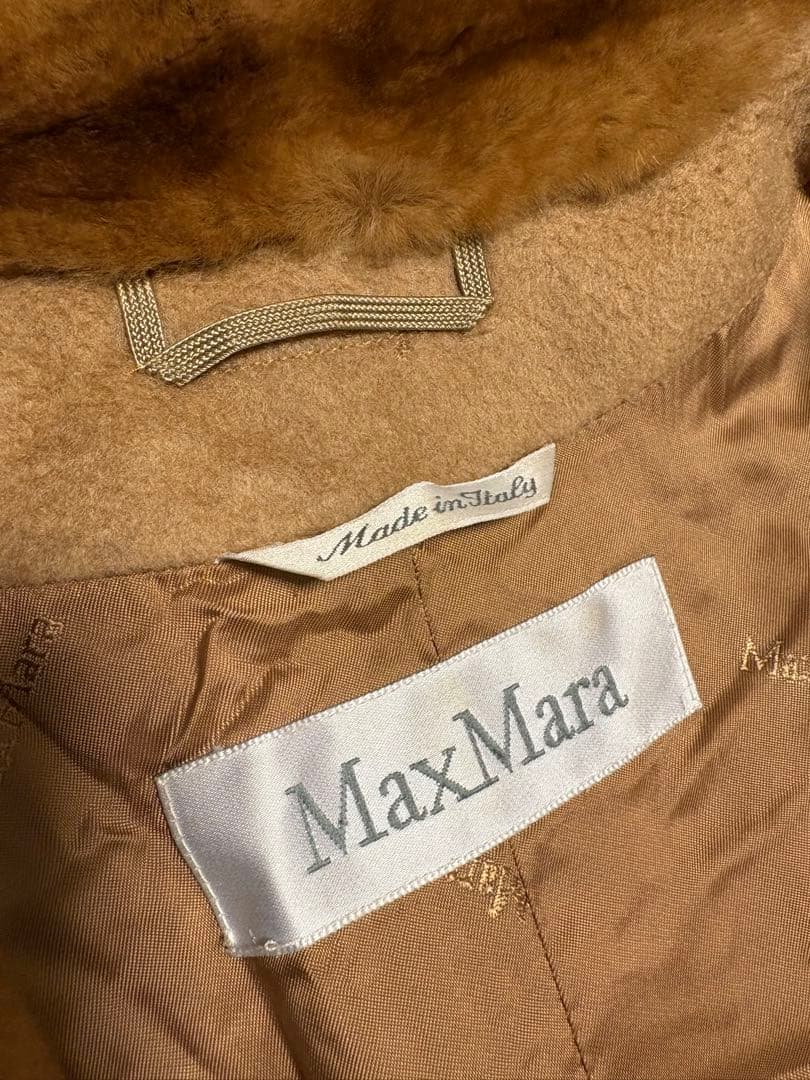 R*I様 HA-1455 Max Mara ミンクファー付 ロング丈コート キャ