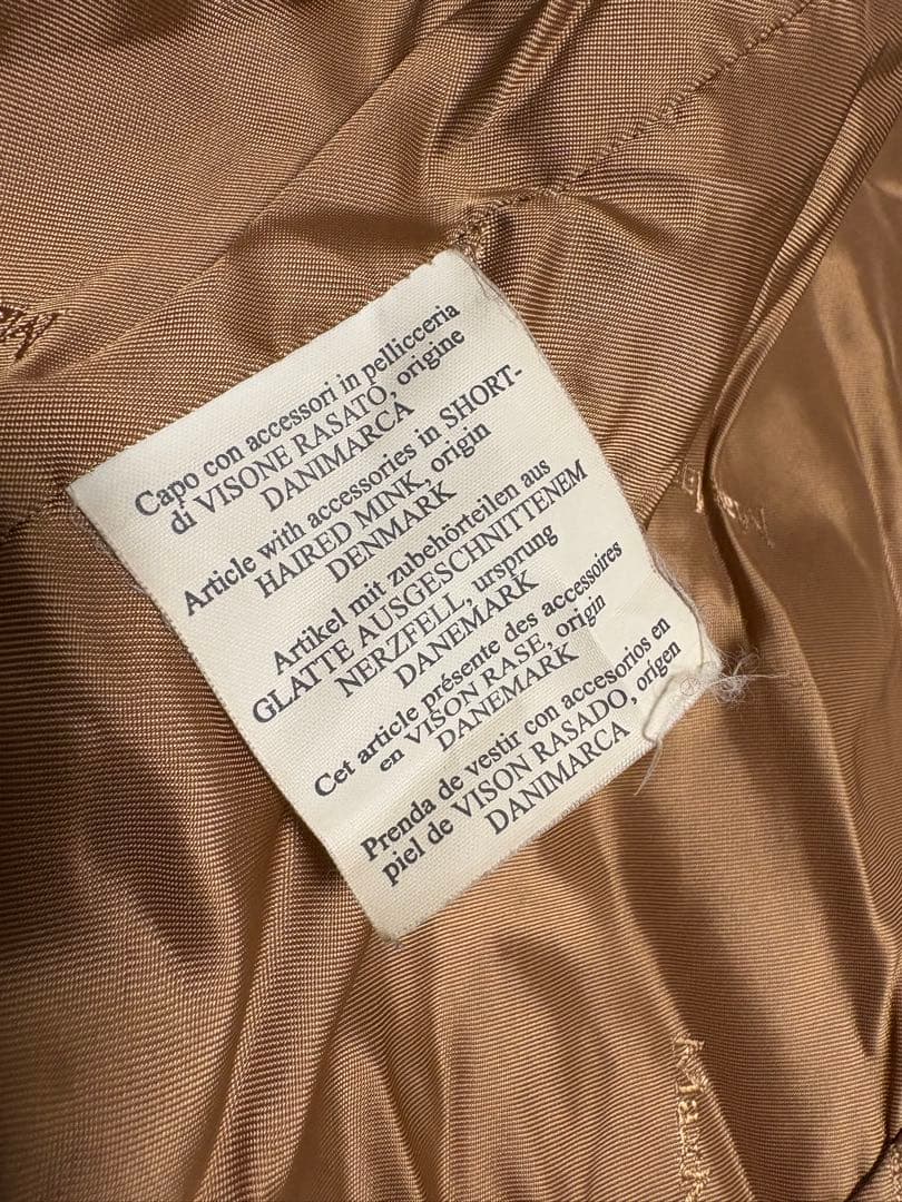 R*I様 HA-1455 Max Mara ミンクファー付 ロング丈コート キャ