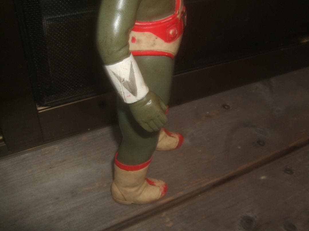 当時物★TBS・旧バンダイ・シルバー仮面★面取り・ソフビ・25㎝