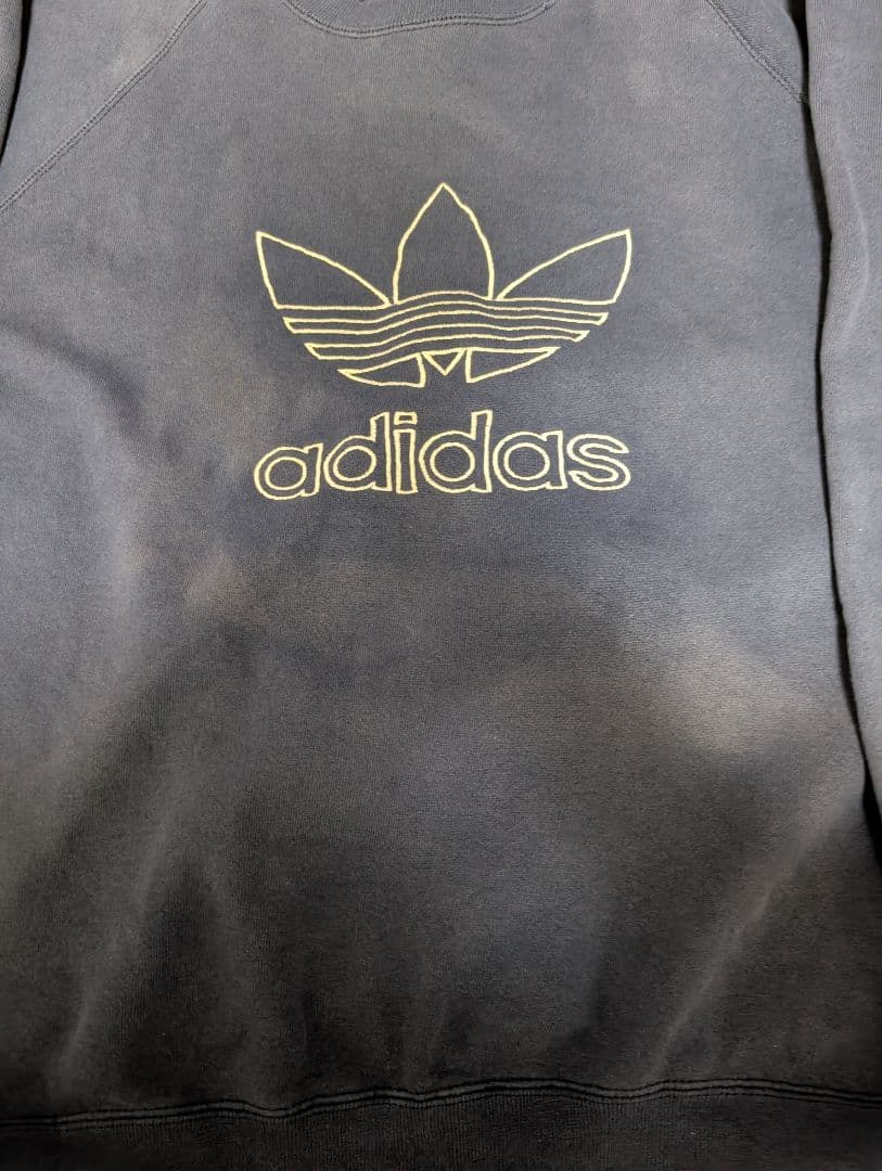 80sアメリカ製 アディダス トレフォイルロゴスウェット ネイビー バレンシアガ