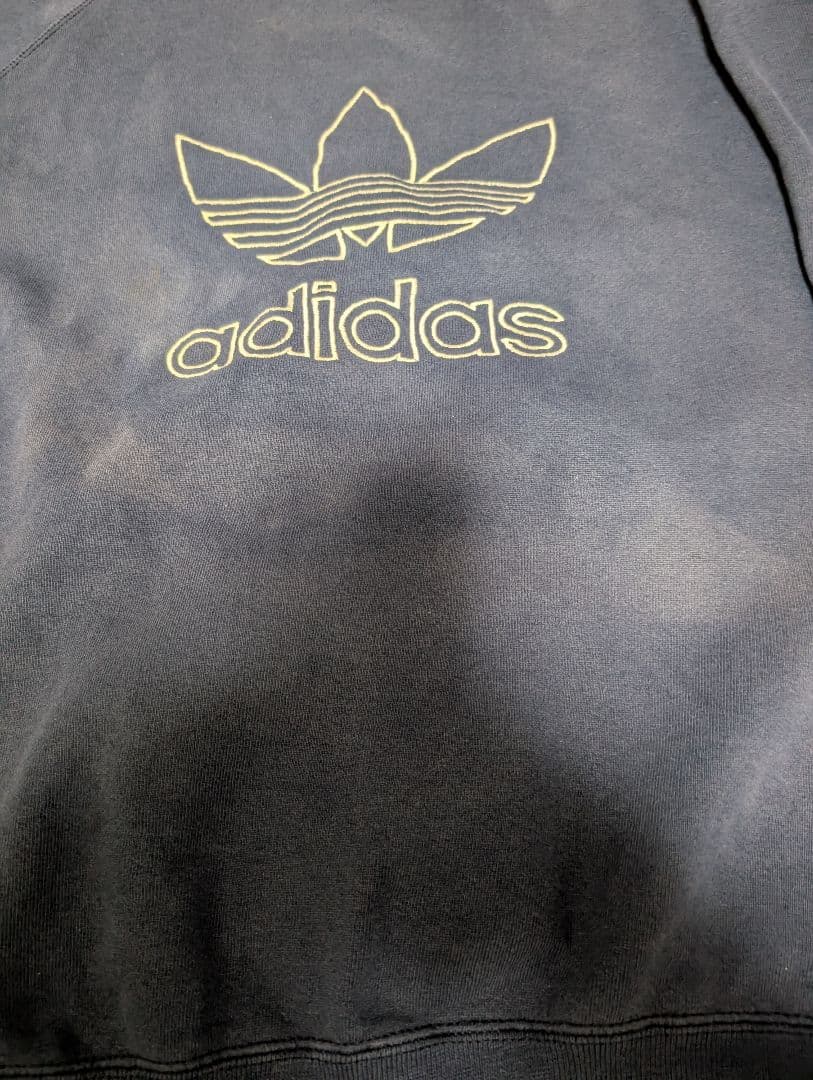 80sアメリカ製 アディダス トレフォイルロゴスウェット ネイビー バレンシアガ