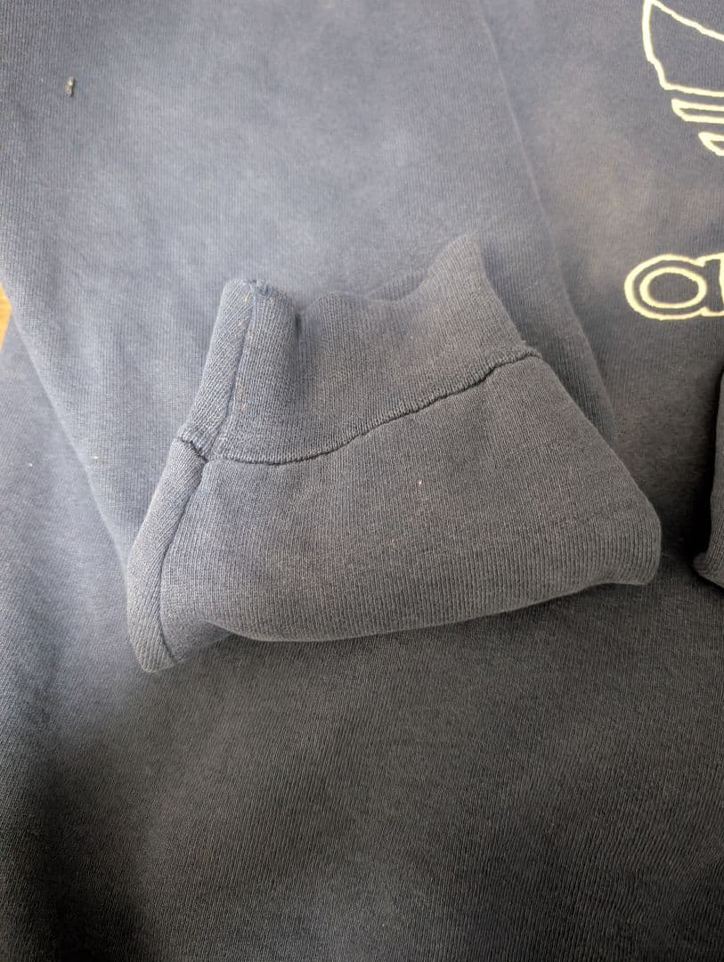 80sアメリカ製 アディダス トレフォイルロゴスウェット ネイビー バレンシアガ