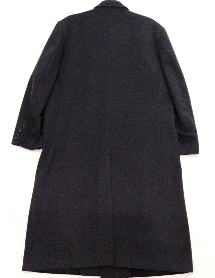 カシミヤ100% チェスターコート ロングコート ダークグレー LL XL
