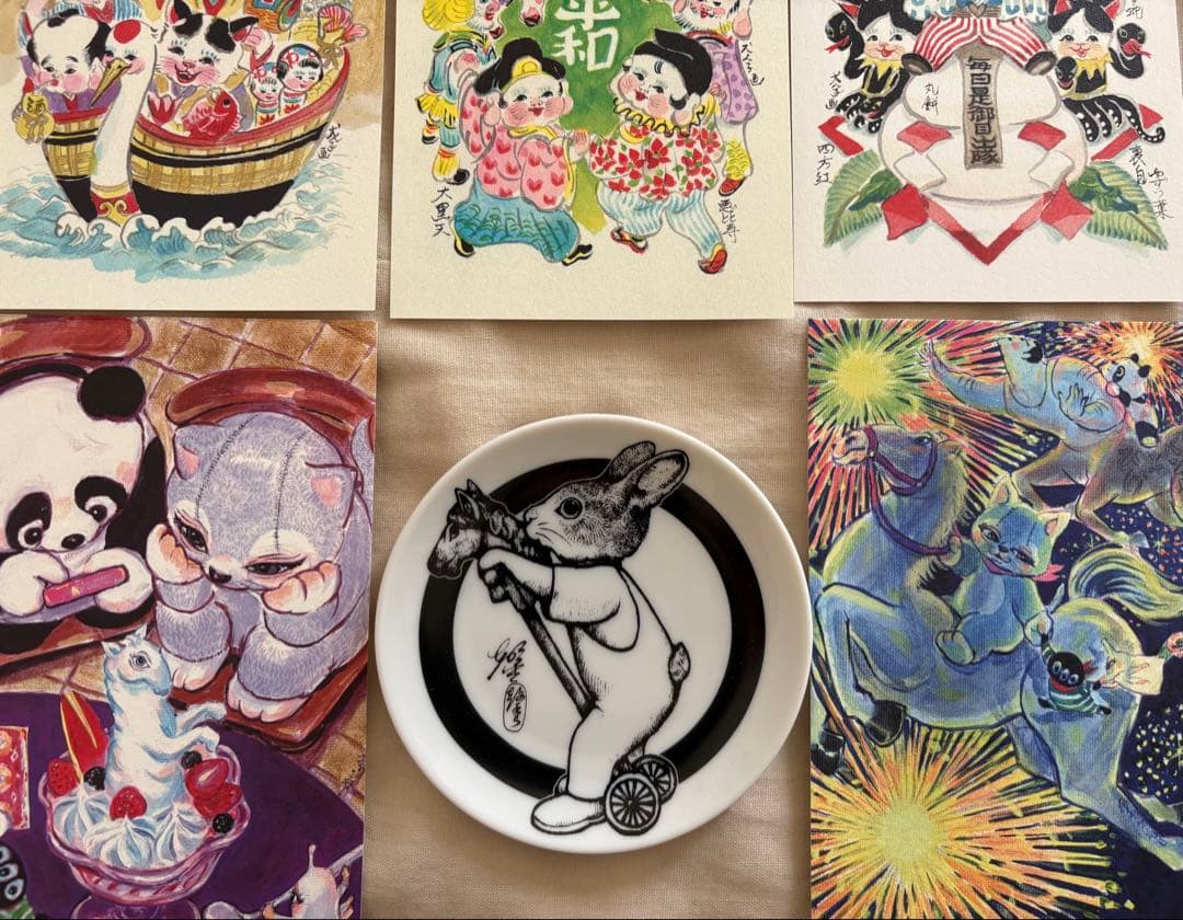 ヒグチユウコ ボリス雑貨店 午皿 ノベルティ & チャンキー松本ポスト