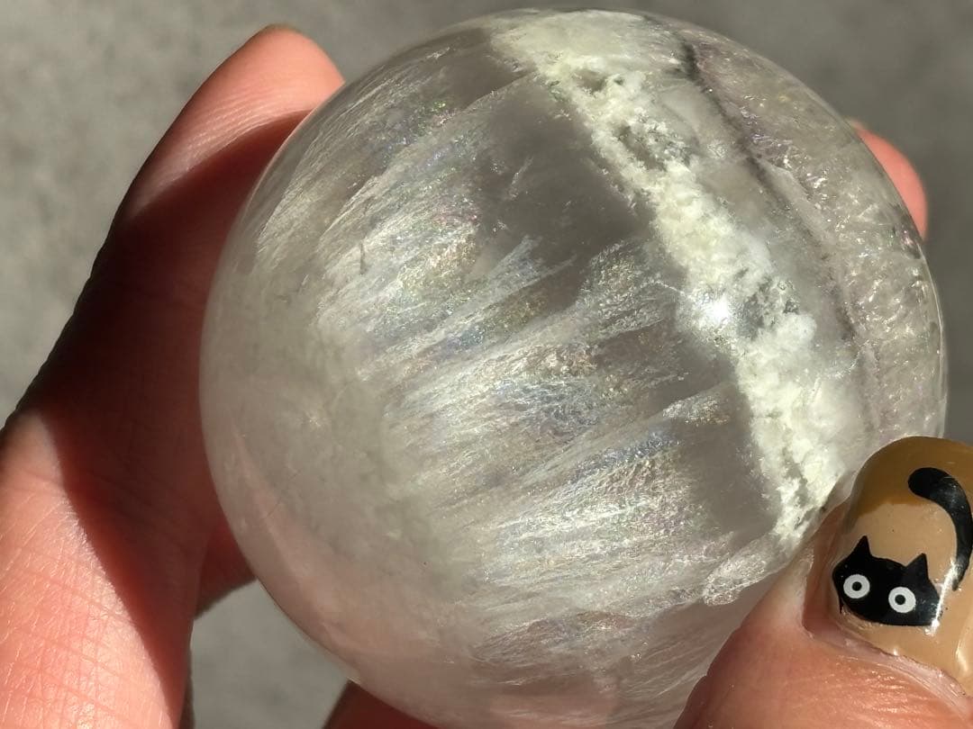 《虹きらめく＊セリサイトinフローライト（パイライト共生）》