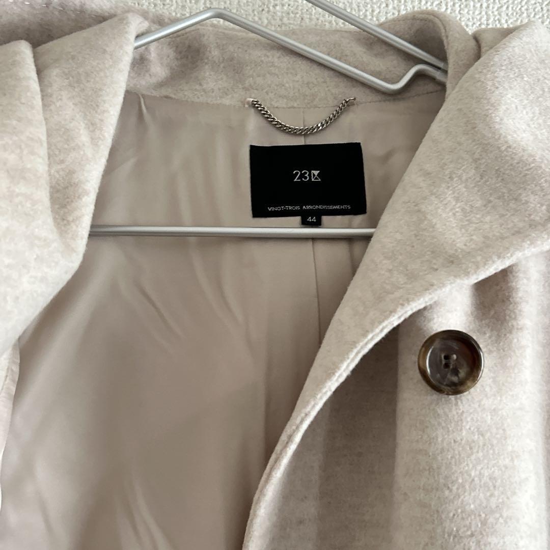 【限定価格】23区 ウールアンゴラビーバー フーデッドコート 大きいサイズ　44