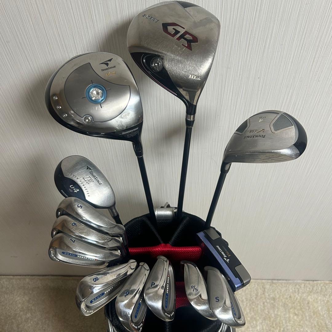メンズ　ツアーステージ 13本　ゴルフセット　キャディバッグ付き