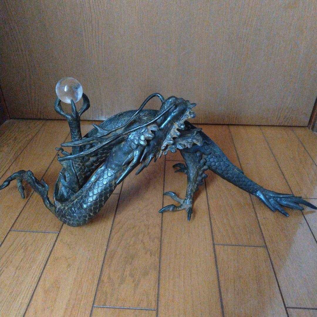 蒼*ウ様 鉄製　龍の置物　５０センチビッグサイズ　台付