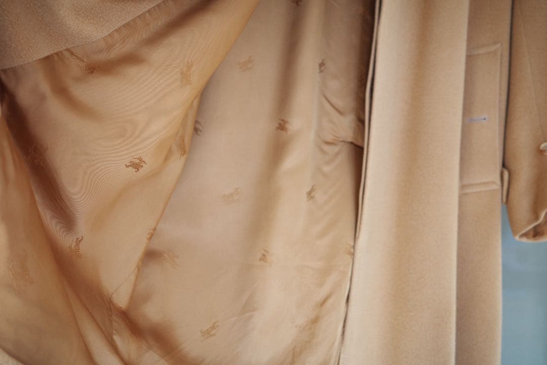 【希少】1980' Burberry サドルショルダーウールカシミアコート