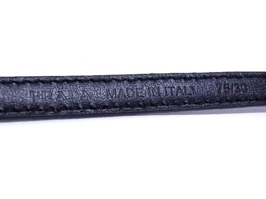 【新品】プラダ サフィアーノ レザー ゴールド金具 ベルト サイズ75 ブラック