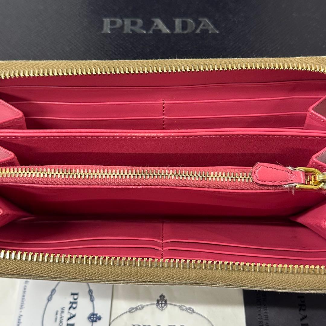 新品同様‼️ 現行　プラダ　PRADA 財布　長財布　ラウンドファスナー