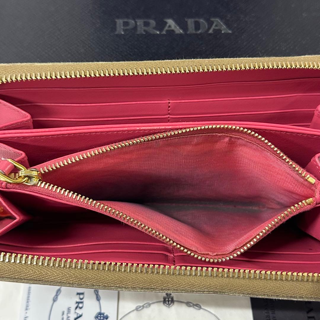 新品同様‼️ 現行　プラダ　PRADA 財布　長財布　ラウンドファスナー