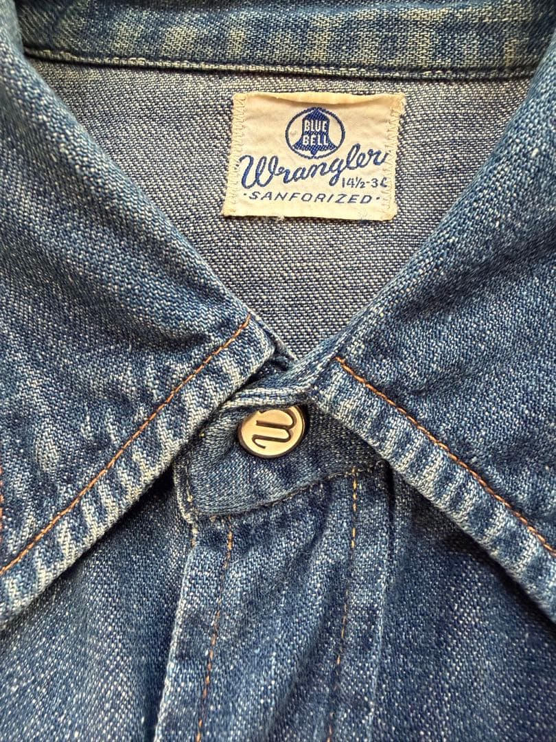 50's wrangler ビンテージ 27MW デニムシャツ ラングラー 初期 - メルカリ