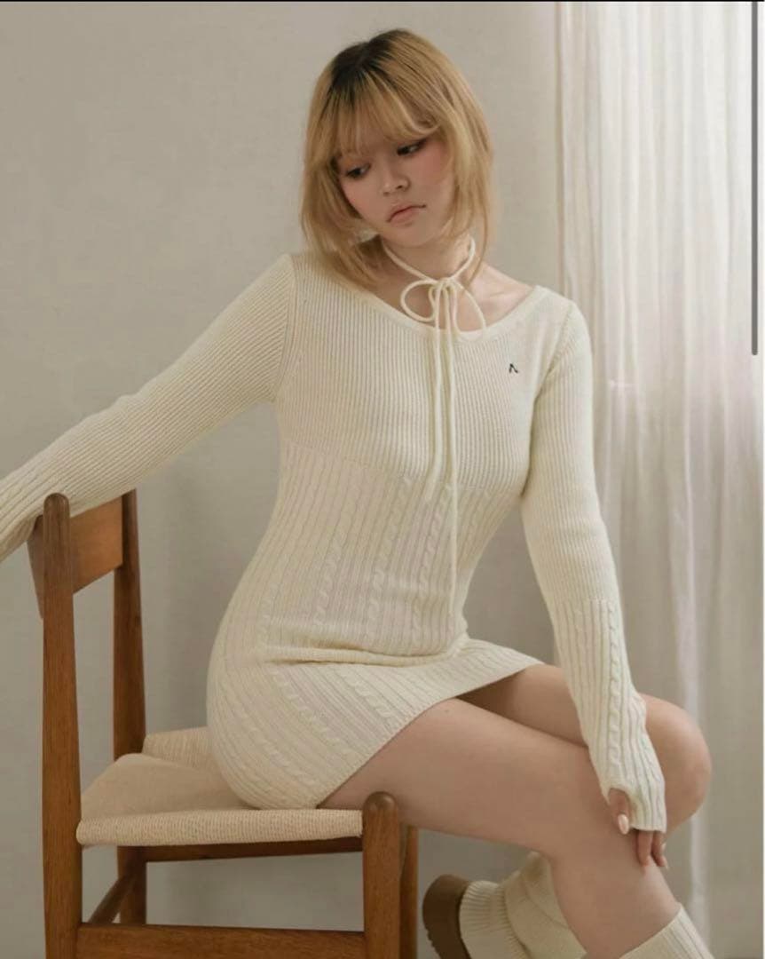 andmary Dercey leg warmer dress ニットワンピ andmary Dercey leg