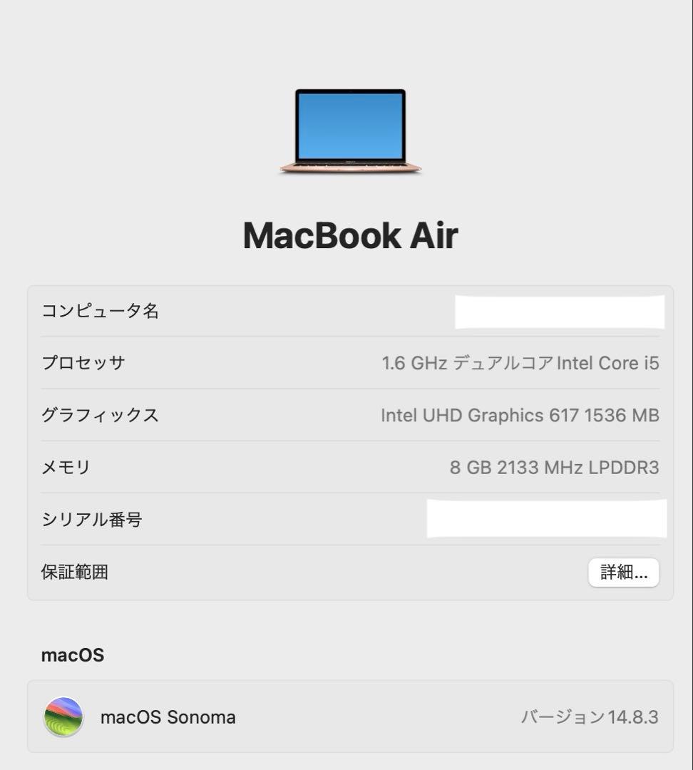 2020年　MacBook Air ローズゴールド 充電器付き