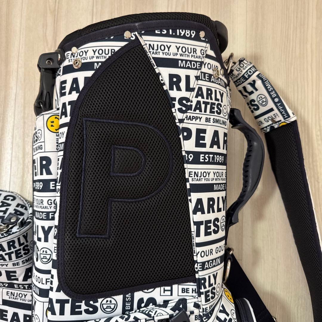 パーリーゲイツ　キャディバッグ　スタンド式　軽量　総柄　白　ホワイト　完売品