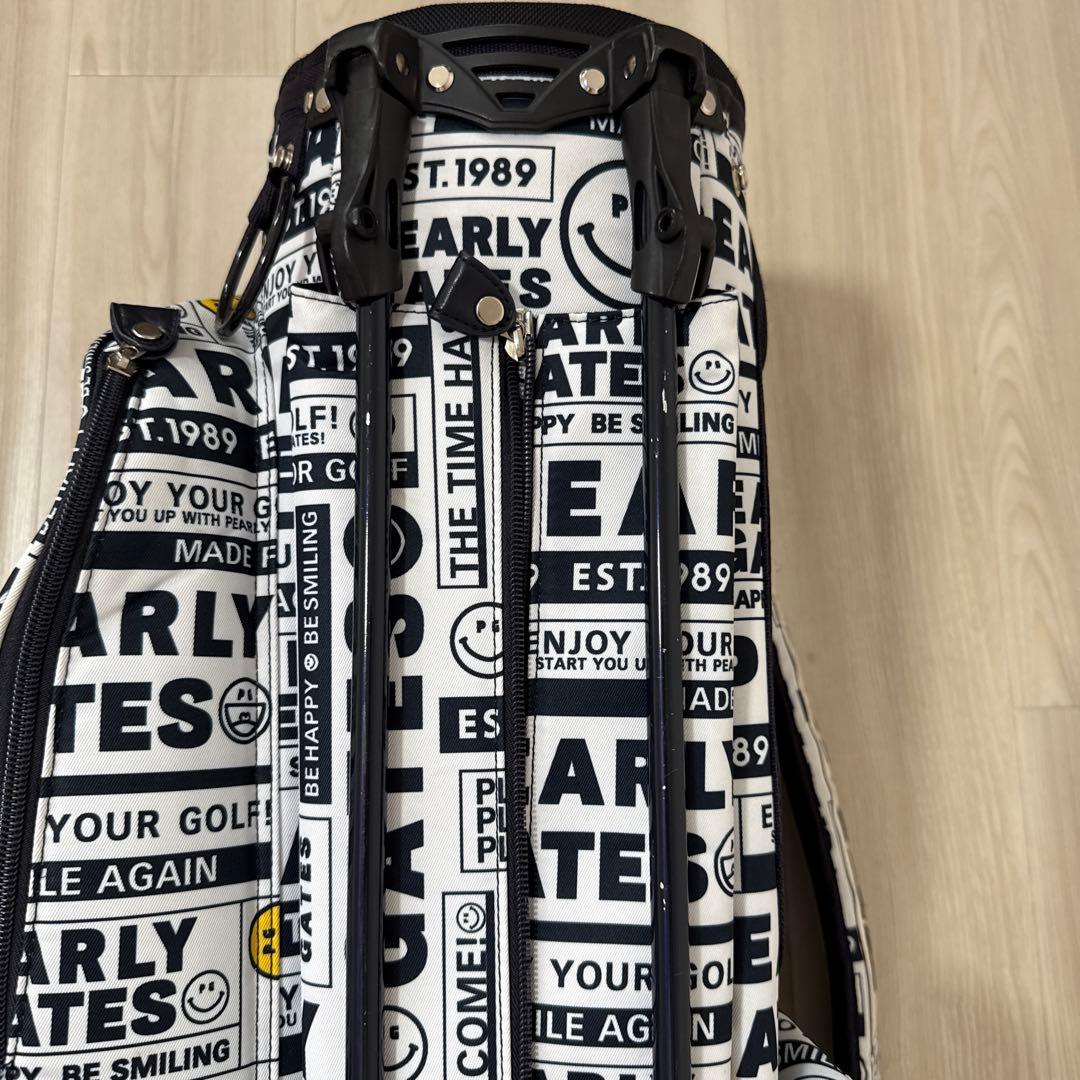 パーリーゲイツ　キャディバッグ　スタンド式　軽量　総柄　白　ホワイト　完売品
