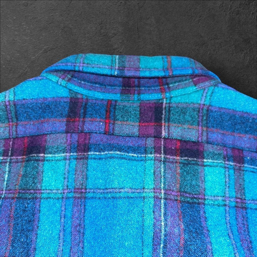 90sUSA製PENDLETON ウールシャツ ネルシャツ チェック ネイティブ