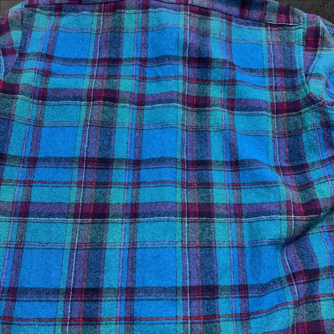 90sUSA製PENDLETON ウールシャツ ネルシャツ チェック ネイティブ