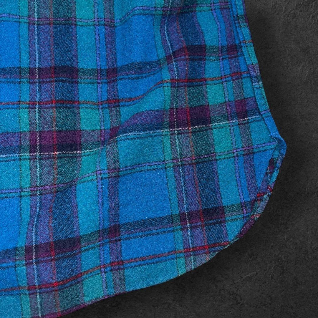 90sUSA製PENDLETON ウールシャツ ネルシャツ チェック ネイティブ