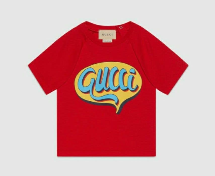 最高ベビー・キッズ - GUCCIロゴ 赤 Tシャツ 新品
