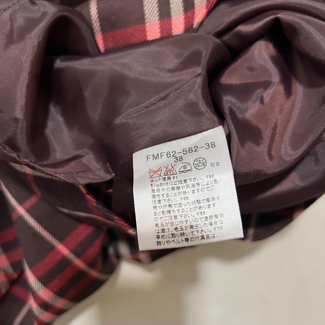 未使用タグ付 バーバリーブルーレーベル ワンピース ノバチェック ベルト ニット