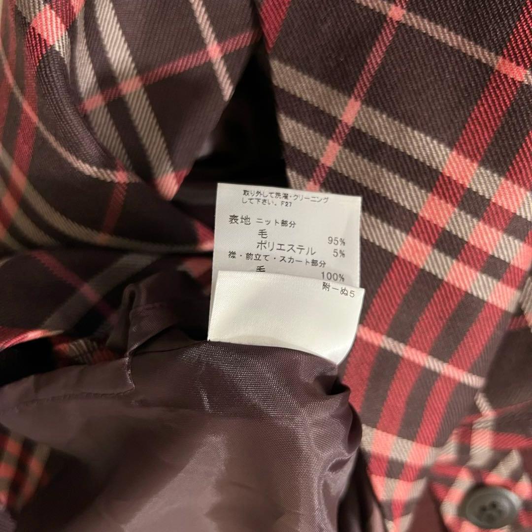 未使用タグ付 バーバリーブルーレーベル ワンピース ノバチェック ベルト ニット