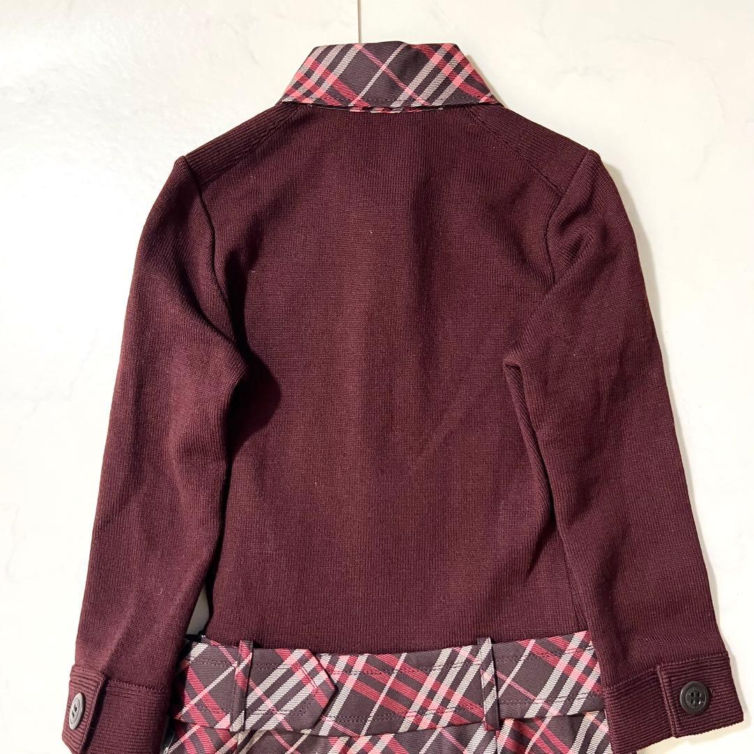 未使用タグ付 バーバリーブルーレーベル ワンピース ノバチェック ベルト ニット