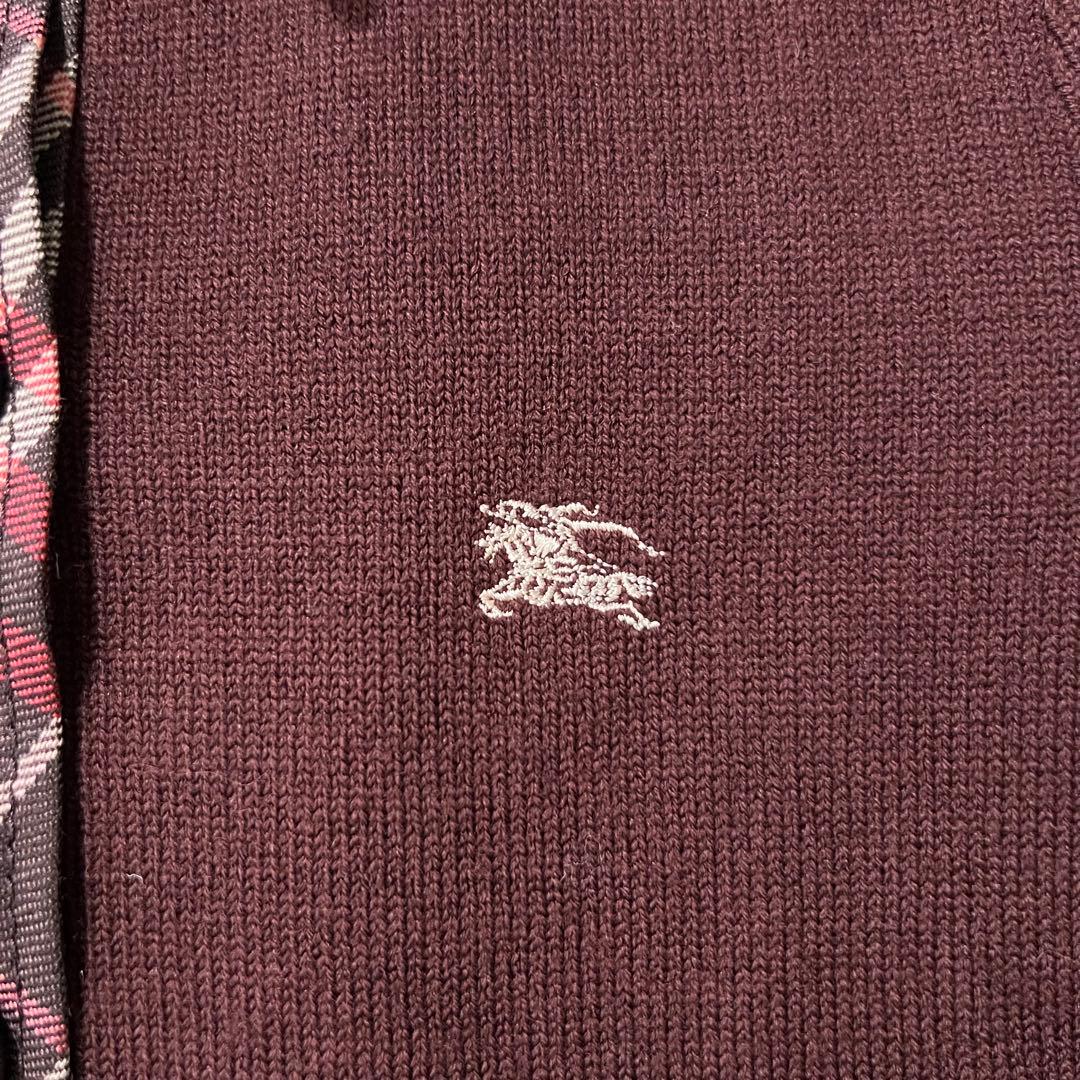 未使用タグ付 バーバリーブルーレーベル ワンピース ノバチェック ベルト ニット