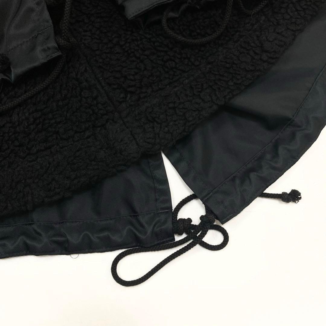 Y's ワイズ 美品 19AW ナイロンツイル 裏ボア フーディーコート 黒1