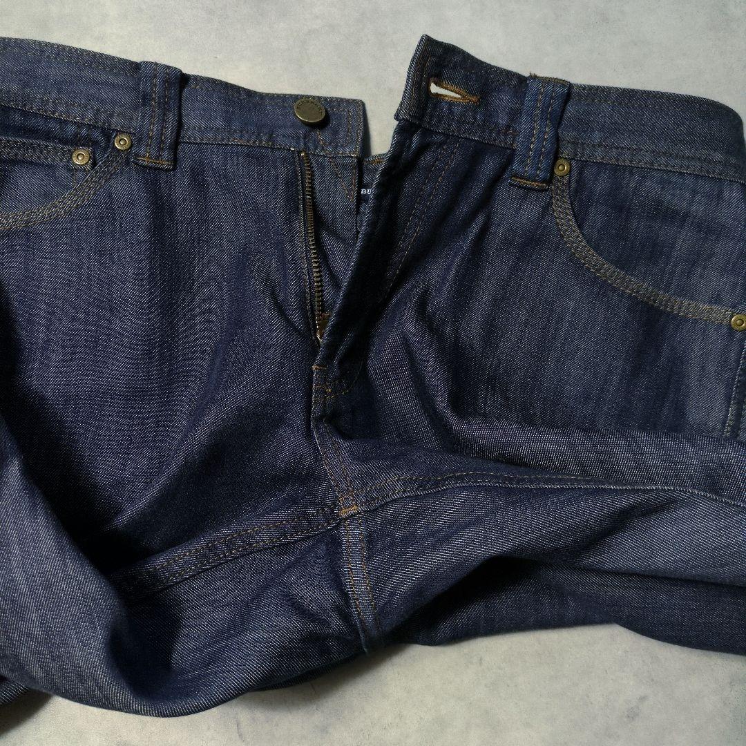濃紺 バーバリー 総裏地 ノバチェック デニムパンツ 日本製 三陽商会