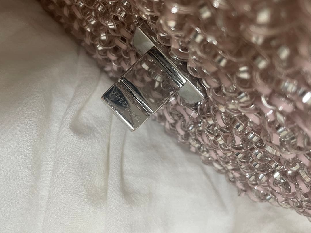 【美品】アンテプリマ　ワイヤーバック　ルケット　ピンクシルバー