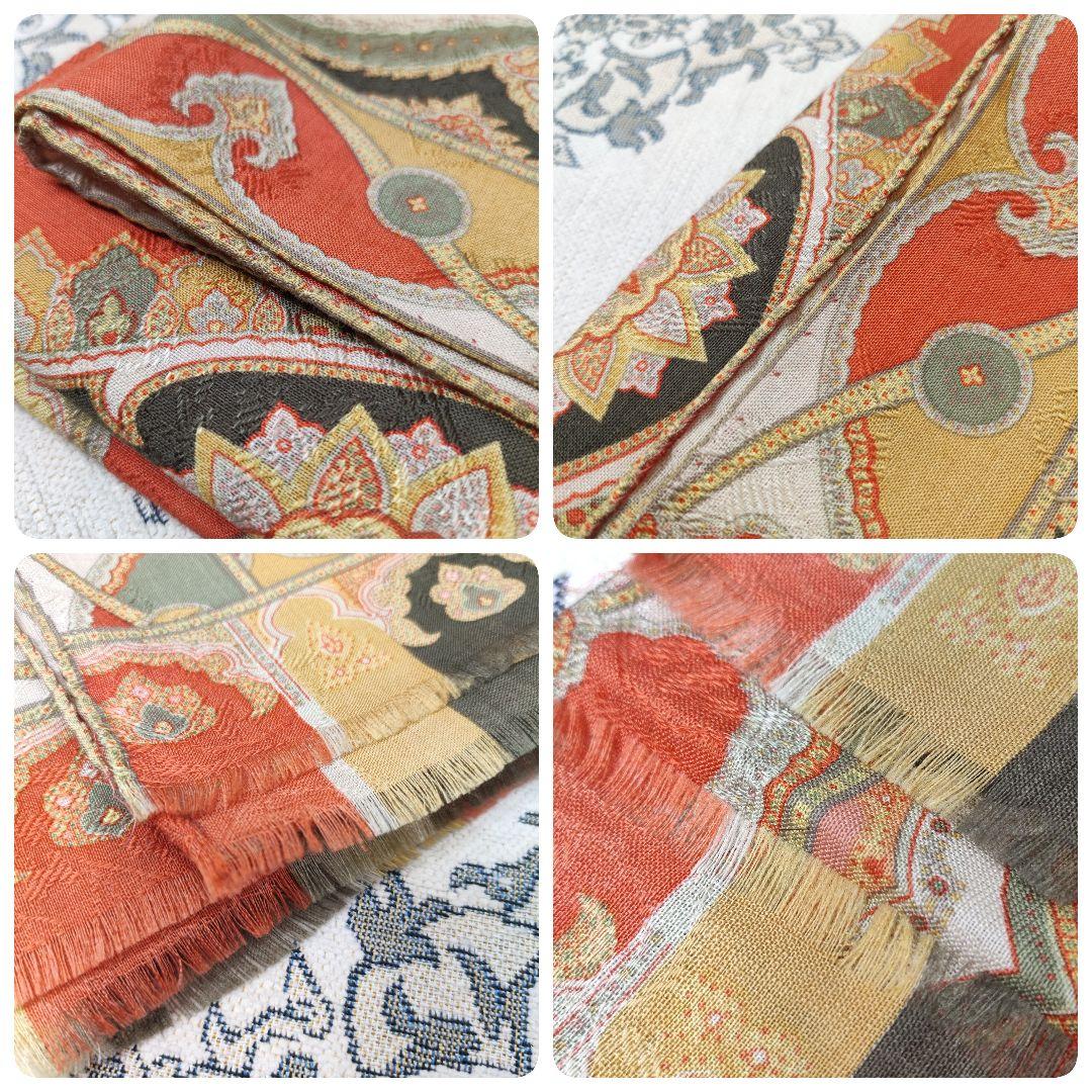 極美品　ETRO　ストール　ショール　ウール／シルク　ITALY　オリエンタル柄