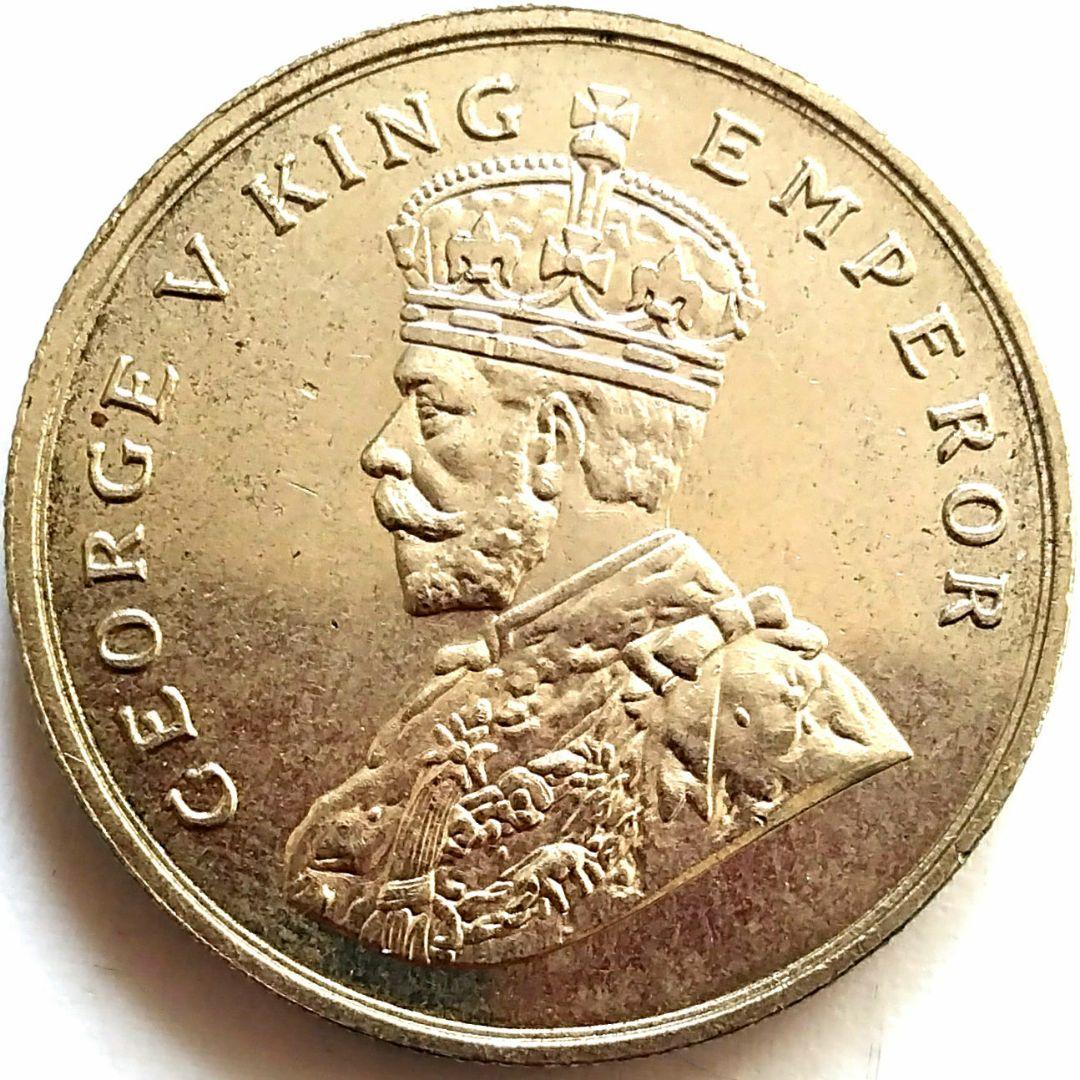 英国領インド皇帝ジョージ5世 1919年 8ANAS 銀貨 5527 - メルカリ