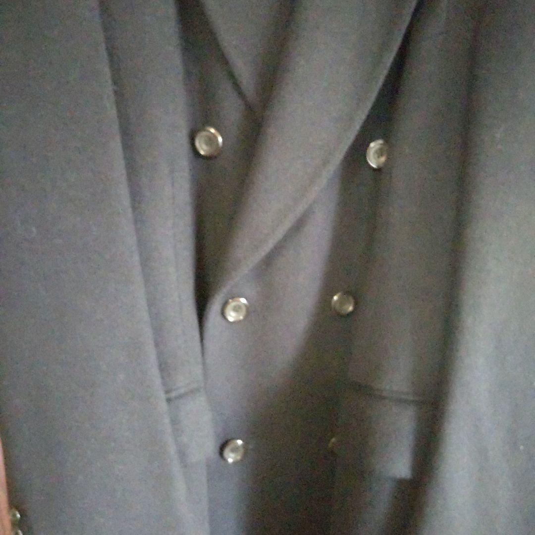 Aquascutum 黒 ダブルブレスト チェスターコート ウール100%