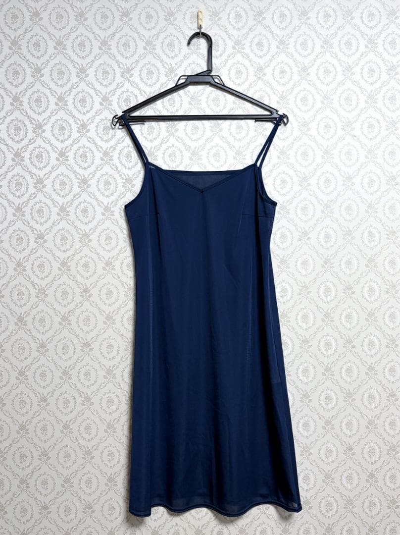 シビラ ウエストリボン花柄刺繍ワンピース ネイビー×ブルー×グリーン