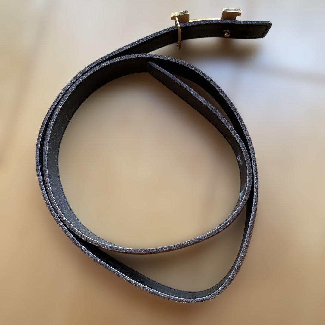 HERMES ブラウンレザーベルト 80