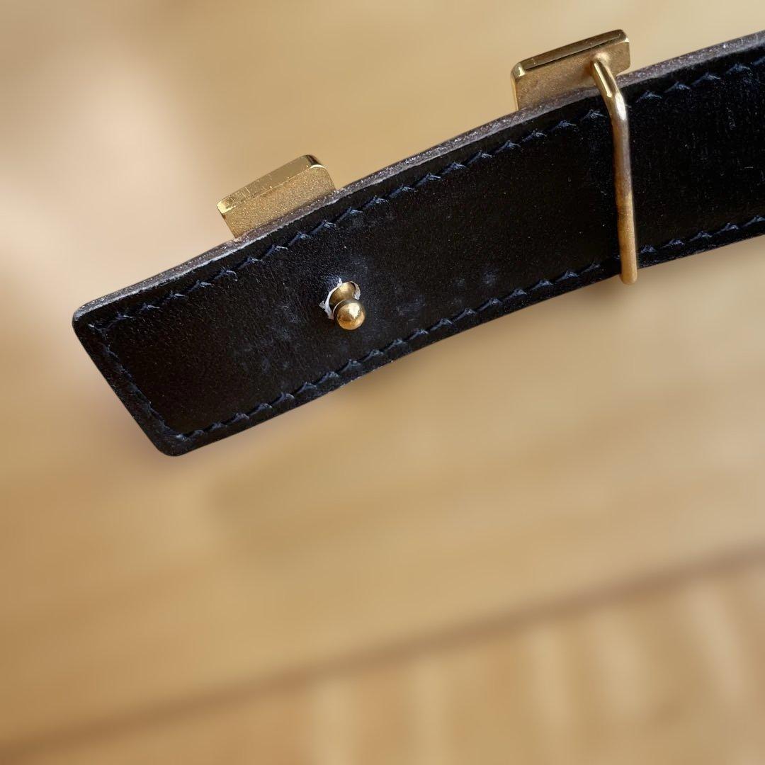 HERMES ブラウンレザーベルト 80