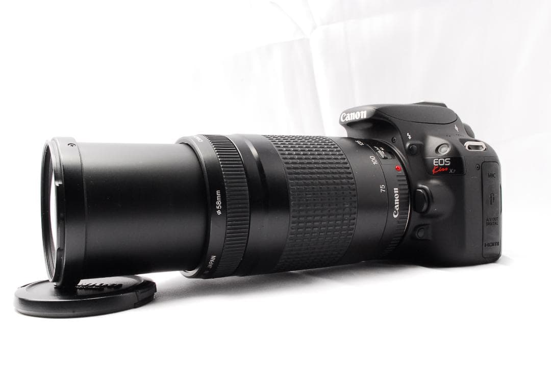 キャノン kiss X7⭐ダブルレンズセット⭐超望遠レンズ⭐カメラバッグ付