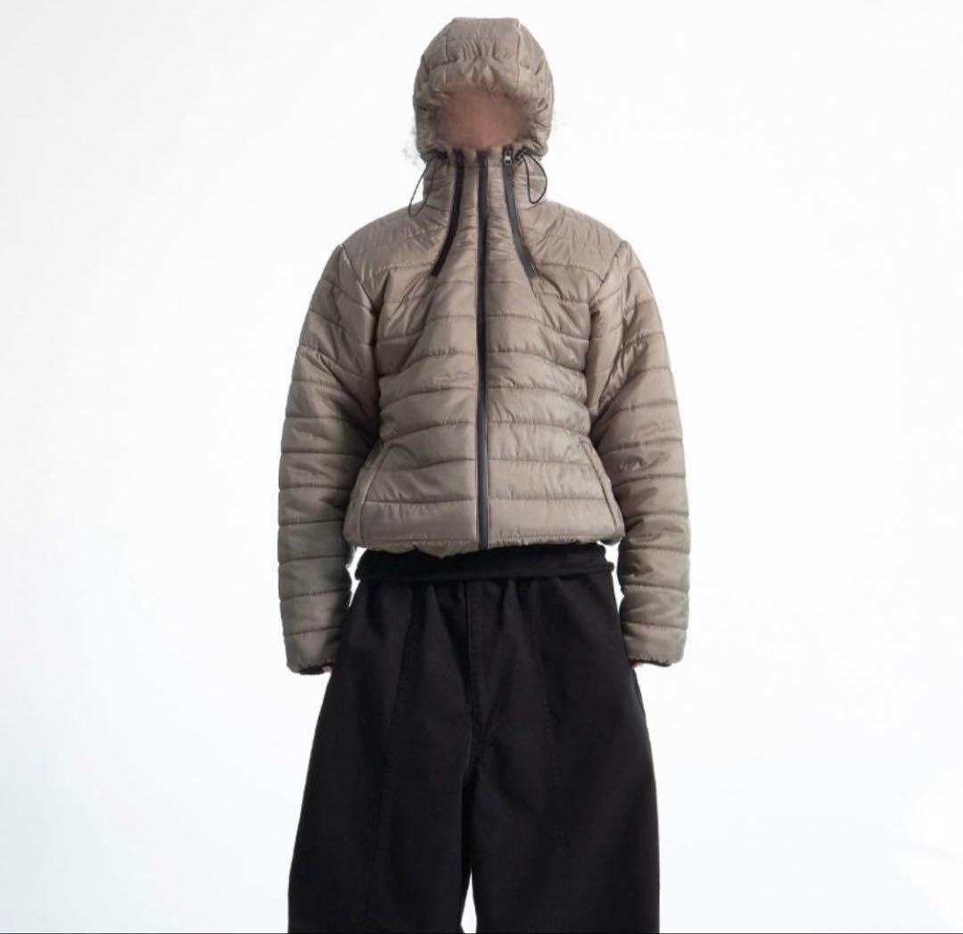 し*ー様 coln　フード付きグレーショートダウンジャケット