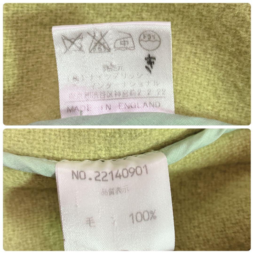 希少色】OLD ENGLAND ダッフルコート ライム色 ヘリンボーン