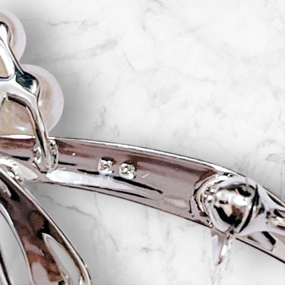 【未使用】MIKIMOTO パールブローチ あこや真珠 リボンモチーフ 刻印あり