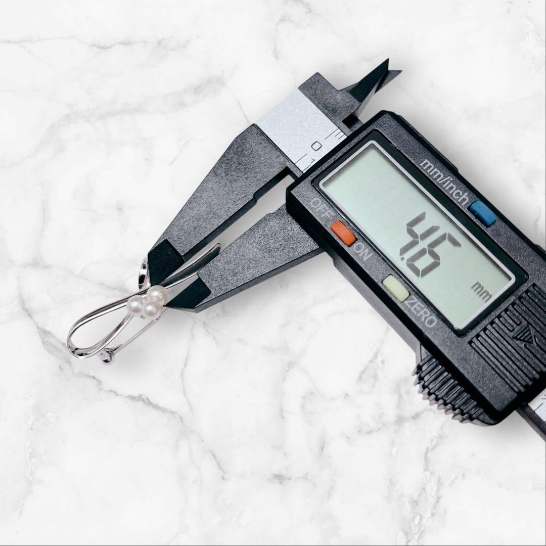 【未使用】MIKIMOTO パールブローチ あこや真珠 リボンモチーフ 刻印あり