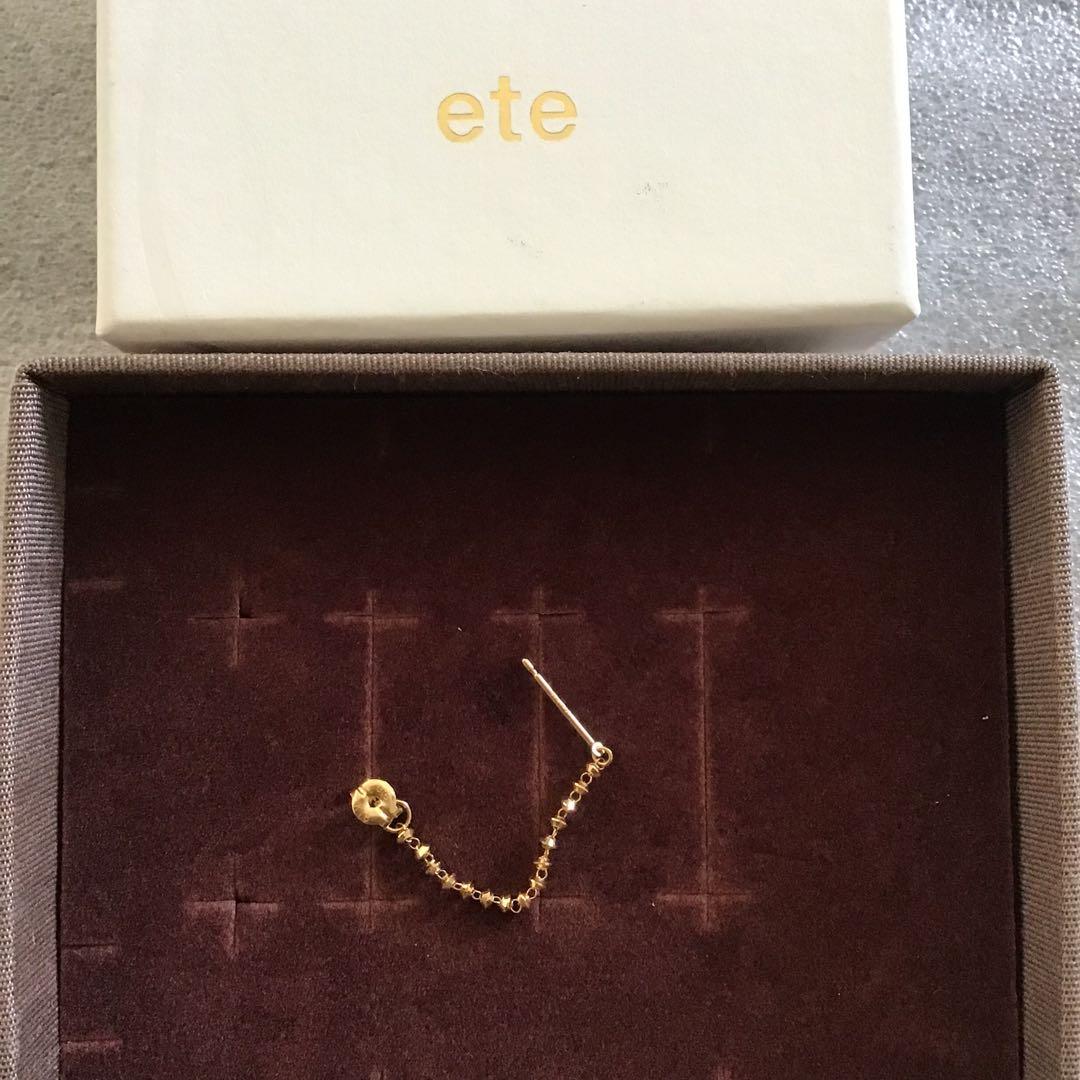 ete エテ グレイン フープ ピアス k18 片耳