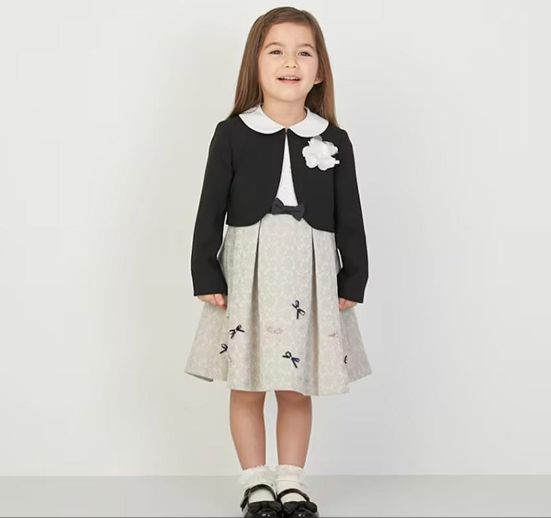 【美品】プティマイン　セレモニーワンピース　ジャケットセット　120