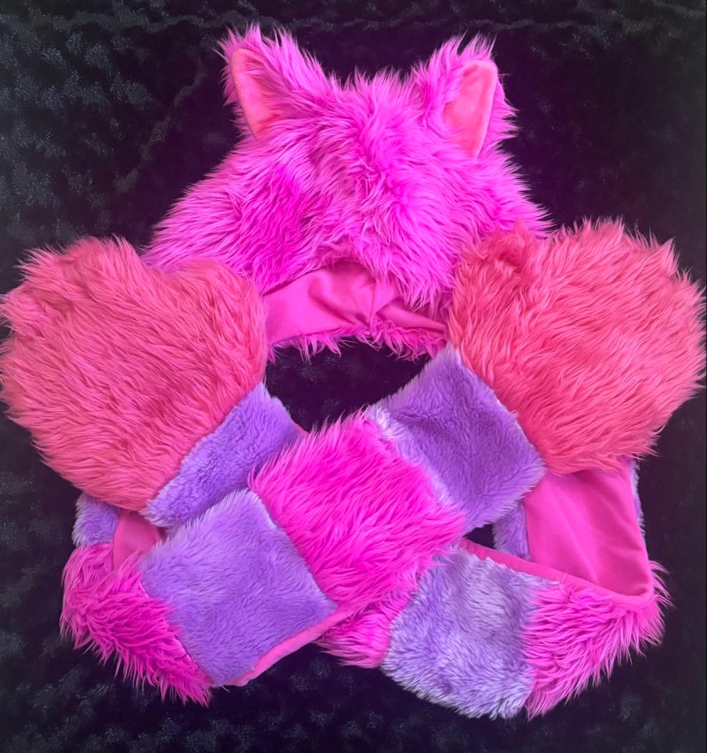 ディズニー 不思議の国のアリス チェシャ猫 マフラー ファンキャップ