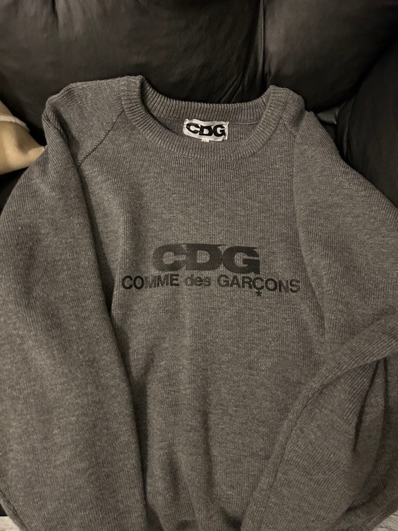 CDG グレー ニットセーター XXL