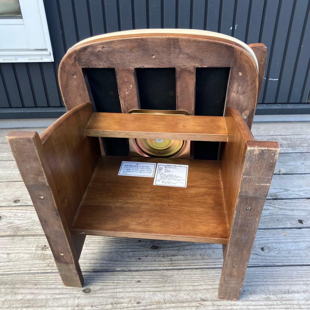 ③ 北欧レトロ 丸栄木工所 天然木製 回転式椅子 アームチェア ダイニングチェア