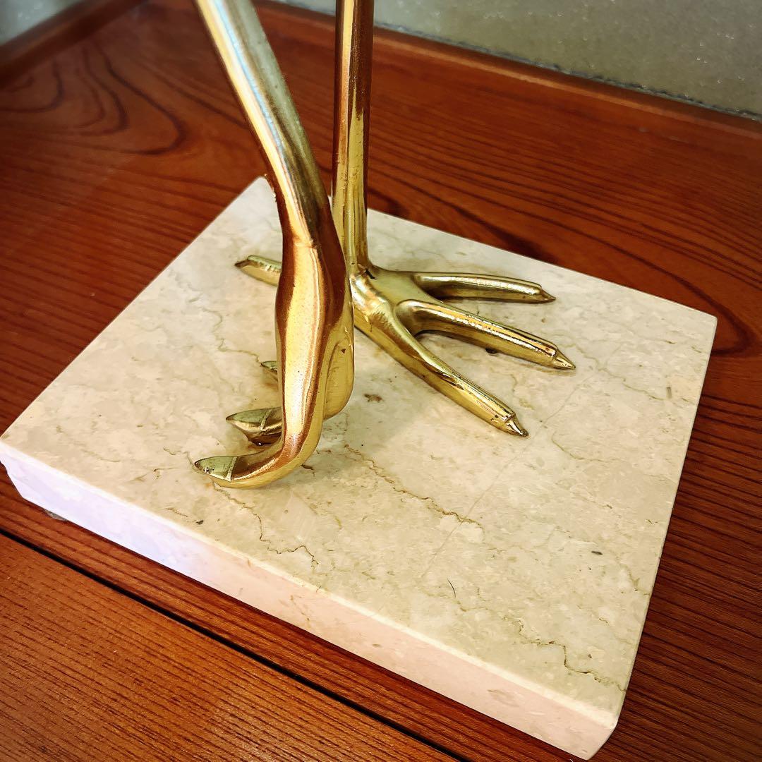 ANTONIO PAVIA イタリア製 漆塗り 金メッキ ブロンズ製 サギ 置物